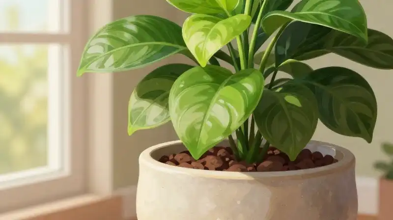 Vibrant Ficus Audrey sits richly in bright, ceramic indoor sanctuary