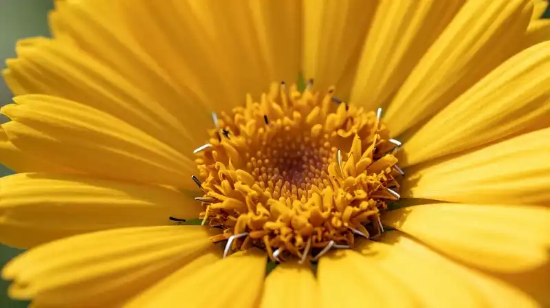 Intricate calendula seeds arranged in bright, golden sunlight