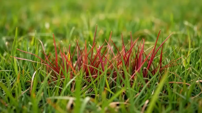 Lush green grass blades glow under soft natural sunlight