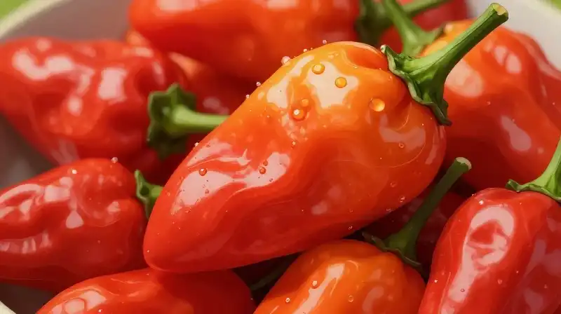 A vibrant Thai dragon pepper glows with intense detail